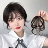 Flequillo Postizo Peluca de Lana para Mujer Flequillo de Aire en Rulo Peluca de Imitación Natural Cabello Esponjoso Rulo Pequeño Flequillo Falso Delantero