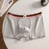 Cuecas Boxer Masculinas 100% Algodão, Roupa Íntima Juvenil da Moda, Boxer Respirável Sem Costura Esportivo com Forro Antibacteriano de Grafeno