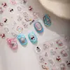 Nuevas Pegatinas para Uñas Delgadas y Duraderas de Encaje Retro con Conejito, Lindas de Dibujos Animados, Pegatinas Decorativas Impermeables para Uñas, DIY