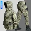 Nueva chaqueta impermeable con forro polar para otoño e invierno, transfronteriza, con múltiples bolsillos, tres en uno, cálida, adecuada para ciclismo, pesca, montañismo táctico y trabajo.