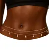 Cadena de Cintura Dorada de Doble Capa con Forma de Abanico Estilo Europeo y Americano, Cadena para el Vientre con Colgante de Concha y Estrella de Mar, Accesorio de Bikini para Vacaciones en la Playa para Mujeres