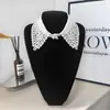 Cuello Falso de Encaje Blanco y Negro, Cuello Alto Soluble en Agua, Exquisito Cuello Decorativo de Ganchillo, Accesorios Versátiles y de Moda para Cuello de Suéter y Camisa