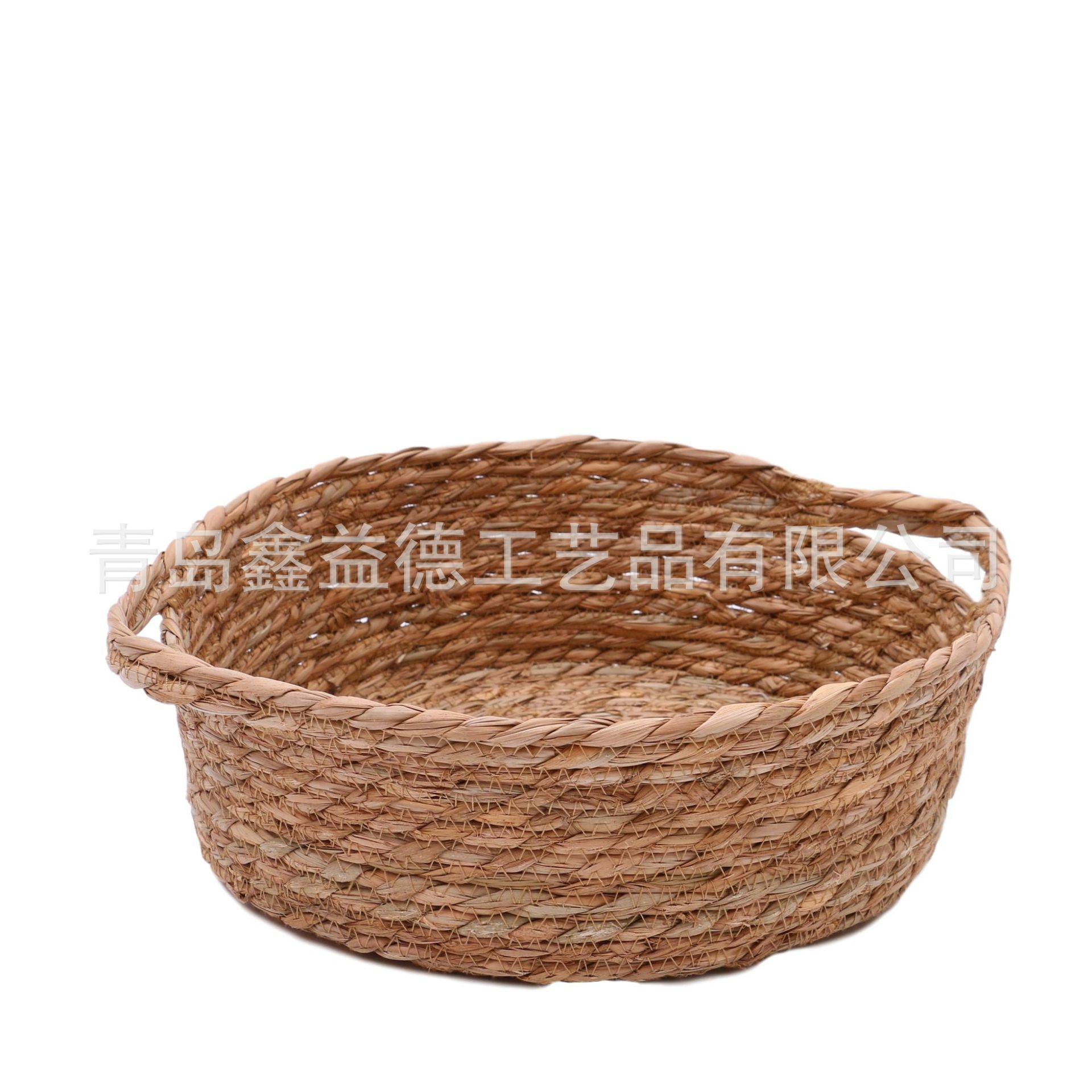 厂家直售 定制批发 天然材料 水葫芦草 棉绳收纳篮筐