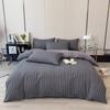 Conjunto de Algodão Bom Estilo Japonês de Quatro Peças Tingido em Fio Lavado Lençol de Algodão Puro Capa de Colcha Dupla Roupa de Cama Conjunto de 4 Peças