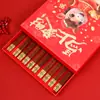 Palillos de Año Nuevo Palillos de Madera para Alitas de Pollo Caja de Regalo 10 Pares Caja de Regalo de Sándalo Rojo Embalaje Año del Caballo Palillos de Madera Sin Pintura Sin Cera
