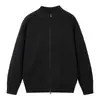 Chaqueta Cardigan de Punto con Cremallera para Hombre, Primavera y Otoño 2025, Tacto de Alta Gama, Engrosada, Corte Holgado, Cuello Alto, Suéter de Abrigo 805P60