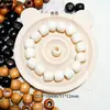 Cuentas Redondas de Agujero Grande Cuentas de Arce Natural Cuentas Sueltas Madera Maciza Teñida Accesorios para Ropa Cuentas para Cordón Accesorios para Joyería DIY