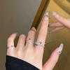 Anillo de apertura de estrella de mango de circón incrustado de diamantes diseño de personalidad anillo de dedo simple moda nicho accesorios versátiles al por mayor mujer