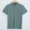 Camiseta de alta gama resistente a los rayos UV de secado rápido para verano, transpirable, sin planchado, de manga corta, con cuello protector solar, polo deportivo para hombre