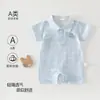 Body de Verão Unissex Manga Curta para Bebê Roupa de Peça Única Fina de Manga Curta para Bebê Body de Manga Curta para Bebês e Crianças Pequenas Roupas para Passeio