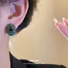 Pendientes de Aguja Plateada con Diamantes, Forma Ovalada, Sencillos y de Moda, Estilo Retro Europeo y Americano, Pendientes Elegantes y Lujosos