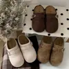 Zapatos Birkenstock de Punta Redonda y Suela Gruesa, Medio Abiertos para Mujer, Ropa Exterior 2026 Otoño/Invierno Nueva Llegada, Slip-on, Retro, Elevadores de Altura, Pantuflas de Suela Suave