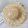 Sombrero de Paja Pequeño Tejido de Flores Mini Sombrero de Paja Manualidad Sombrero Decorativo para Muñeca Joyería DIY Accesorios 4-40CM