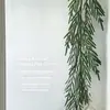 Plantas verdes artificiales, enredadera fokkesia, guirnalda de agujas de pino navideña, arco decorativo de piñas, decoración del hogar
