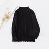Camisa de cuello alto medio para niños, otoño e invierno, estilo coreano para niñas, color sólido, combina con todo, ropa cálida de manga larga para niños