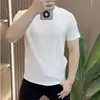 Estilo Europeu Leve Luxo Masculino Casual de Negócios Gola Redonda Cor Sólida Manga Curta Moda Verão 2024 Versátil Respirável Camiseta