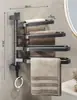 Toallero sin taladro, toallero multi-barra giratorio, colgador de toallas para baño, estante para baño, soporte de toallas para baño, barra cuádruple