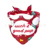 2026 Decoración de Ambiente para Mascotas de Navidad Babero Triángulo para Perro Gato Tela Estampada Navideña