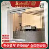 Puerta plegable de cristal sin marco personalizada Puerta corredera plegable de cristal panorámico Partición de cristal popular para tienda y café