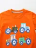 Camiseta de Manga Corta Estilo Europeo y Americano para Niños con Estampado de Dibujos Animados de Coches, Sudadera de Cuello Redondo Infantil, Camiseta de Algodón Tejido para Niños Pequeños
