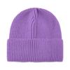 Gorro de punto de color sólido con rayas verticales transfronterizo, gorro deportivo de esquí para otoño e invierno, gorro de cúpula con borde vuelto, gorro de lana cálido europeo y americano