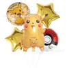 Tema Pikachu Pokémon Decoración de Fiesta de Cumpleaños Pokémon Traje Bandeja de Papel Globo Pancarta Tarjeta para Pastel