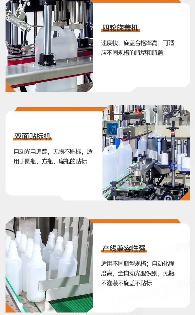 6头齿轮泵灌装线(皮带进料+6头齿轮泵灌装机+提升上盖机+4