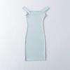 SY2313-23 estilo nuevo de primavera francés deseo puro sentido femenino máquina cuidadosa tentación hombro caído vestido ajustado de vaina