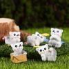 Gatito Travieso Adornos de Micropaisaje de Escritorio DIY Adornos de Resina Decoración de Escena Suculenta