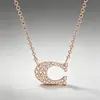 Collar de Diamantes Completo en Forma de C para Mujer, Moda Exquisita, Lujo Ligero, Estilo Simple, Popular en Redes Sociales, Cadena para Clavícula, Venta al por Mayor desde el Fabricante