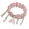 Pulseira de Vidro Cauda de Peixe Sereia para Estudantes, Melhor Amiga, Joia Fresca e Elegante, Pulseira com Pingente Explosão Degradê de 10mm
