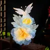 Accesorios para el Cabello Estilo Antiguo Hanfu, Adornos Azules de Seda para el Cabello, Pinzas Laterales Súper de Ensueño y Dulces, Flores para el Cabello de Nuevo Traje Tradicional, Pinzas de Seda para el Cabello, Hecho a Mano