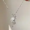 Popular Colgante Estrella Radiante de Diamante Cepillado Unicornio Cadena Clavicular Diseño Nicho Collar para Mujer Dropshipping