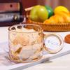 Caneca de Vidro Nicho ins Anel Grande Orelha Cinto Copo de Água de Vidro Aurora Laser Copo de Cerveja Copo de Café Doméstico