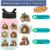 50 Pegatinas Decorativas de Dibujos Animados Navideños Retro para Decoración DIY de Funda de Teléfono Móvil, Patineta, Guitarra, Casco. Pegatinas Impermeables Disponibles para Venta al por Mayor