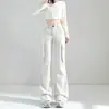 Pantalones Cargo Acampanados para Mujer 2026 Nuevo Primavera/Otoño Estilo Americano Sueltos de Cintura Alta Adelgazantes Casuales Modernos de Pierna Ancha Pantalones de Campana