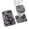 Alfombrilla de suelo para inodoro Juego de tres piezas Alfombra de baño de lana de seda Alfombra de color sólido para baño Alfombrilla de suelo para inodoro Antideslizante Absorbente Alfombra Venta al por mayor