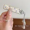 Nuevo Pasador de Pelo con Borla de Campana Estilo Étnico Blanco Brillante con Diamantes 2025 para Mujer, Pinza Lateral de Frente de Gama Alta y Dulce para Mujer