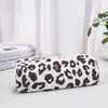 Bolso de Cosméticos de Pana con Estampado de Leopardo de Moda, Bolsa de Almacenamiento Portátil de Gran Capacidad, Neceser Portátil, Estuche para Lápices, Uso en Viajes y Hogar