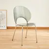 Silla de comedor nórdica para uso doméstico, casual y moderna, silla de comedor de mesa transparente, diseño simple para casas de huéspedes y hoteles, silla concha con respaldo solar