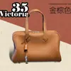 Bolso Victoria de Gama Alta Hecho de Piel de Vaca Tc de Primera Capa, Bolso de Mano Estilo Boston para Viajes Diarios y de Larga Distancia, Bolso Tote de Gran Capacidad, Estilo Retro Europeo y Americano