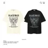 Camiseta de Algodón Puro Pesado Estilo Retro Americano Marca de Moda Estampado de Ángel Manga Corta para Hombres y Mujeres Verano Holgada Venta al por Mayor Transfronteriza