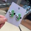 Cuerda para el pelo de panda de dibujos animados, nueva cara brillante con horquilla de bambú con forma de panda, pinza para el pelo con forma de pico de pato para niños, tocado al por mayor