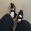 Zapatos de Mujer Chuyuji Estilo Retro Francés con Tira Cruzada Elástica Mary Jane para Primavera y Otoño, Tacón Medio Nuevo