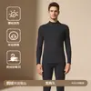 Conjunto de Ropa Interior Térmica Cálida de Cachemira y Seda para Hombre y Mujer Otoño Invierno con Felpa Gruesa Capa Base Cepillada Top de Otoño Pantalones de Otoño