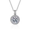 Explosiones Vivas Gotas de Agua Circonia 5A Redonda Bolsa Colgante Corazón de Amor Chapado pt950 Ocho Corazones Ocho Flechas Diamante de Alto Carbono Collar Mujer