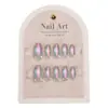 Unhas Usáveis Gradiente Sereia Aurora Manicure Curta de Alto Padrão Patch Celeb da Internet Estilo Quente Patch de Unha Postiça Brilhante Galvanizado