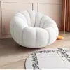 Sofá Preguiçoso Cadeira Abóbora Reclinável Individual Estilo Creme para Dormir, Sofá Pequeno para Apartamentos Pequenos, Cadeira de Lazer para Quarto, Varanda