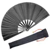 Um pé 33cm preto e branco anel vermelho ventilador preto puro ventilador de kung fu abertura e fechamento suave transfronteiriço leque dobrável antigo