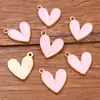 10 Colores 16*18mm Accesorios de Joyería de Aleación para Bricolaje Encanto Geométrico Esmaltado Dorado Kc Colgante de Corazón